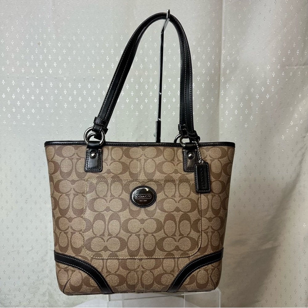 Authentic Heritage Peyton Coach Brown and Black Tote Bag
